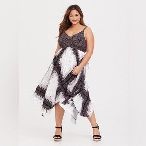Torrid- Midi Challis Handkerchief Dress- Sz. L